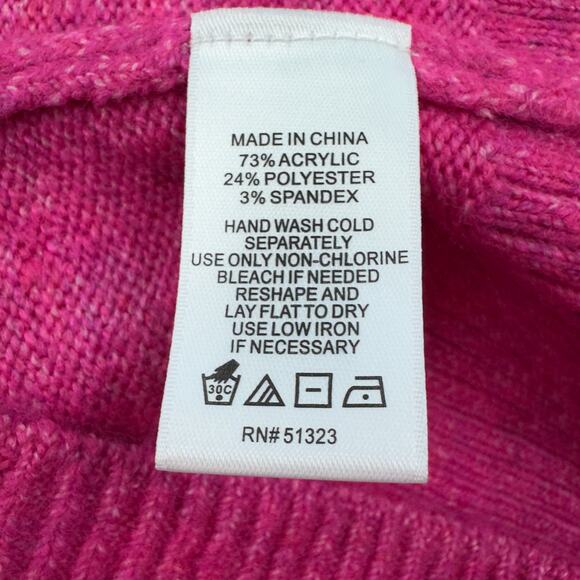 CeCe Pink Feminine Pearl Embellished Balloon Sleeve Pullover Sweater Women's M - Picture 5 of 5